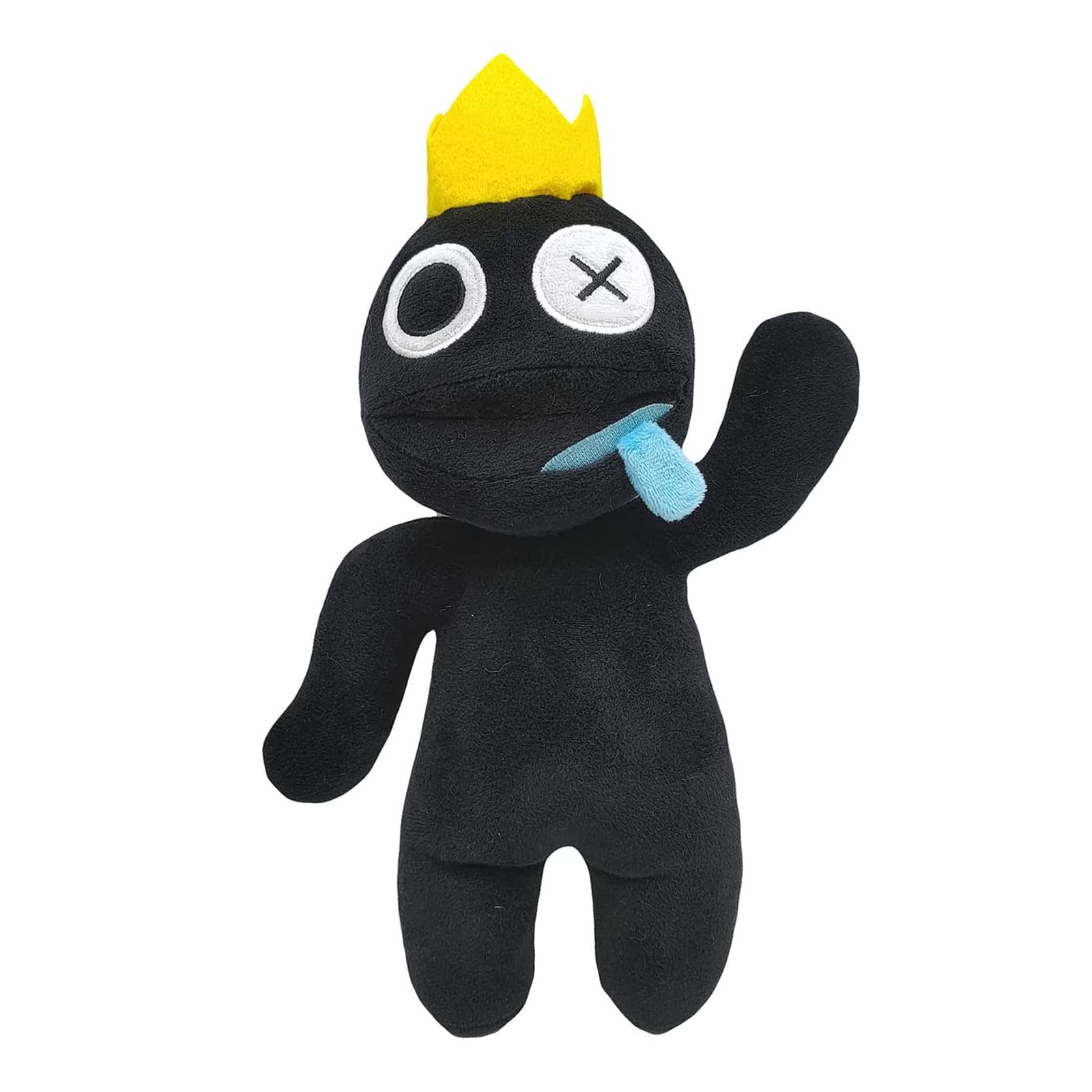 虹色の目と虹色の牙の黒いぬいぐるみ 約17cm 虹色の目と虹色の牙の黒い