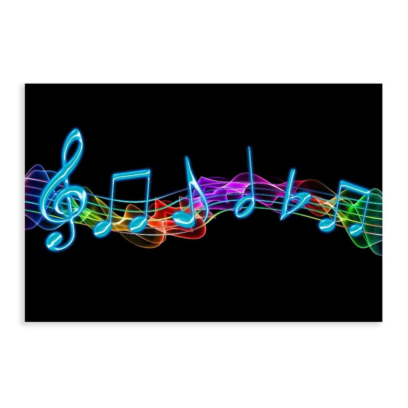 Qnvjqkdsi Unframe Neon Music Art Canvas Poster Bedroom Decor Landscape Office Room Decor Gift 24" L X 36" W