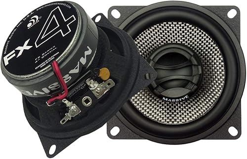 Massive Audio FX5 - 5.25 pulgadas, 240 vatios máximo, 60 vatios RMS, altavoces coaxiales de la serie FX, líquido ferro cúpula de aluminio de 0.787