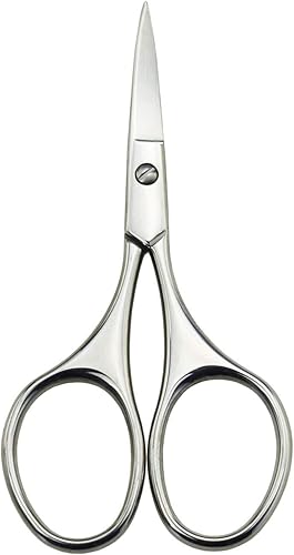 Tijeras para recortar el vello de la nariz, tijeras de punta redonda de 3.4 pies para recorte de bigote de orejas, cejas, barba, bigote, herramienta