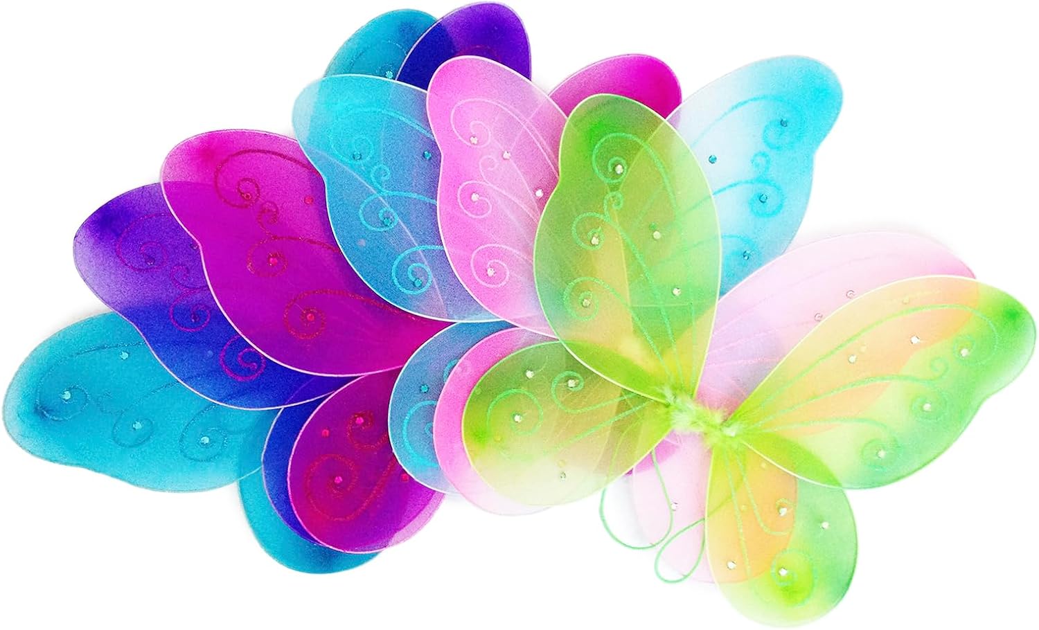 LOLASATURDAYS- small fairy wings pack, toddler butterfly wings, fairy costume, alas, tinkerbell wings, Set of 6 (12" x 10")