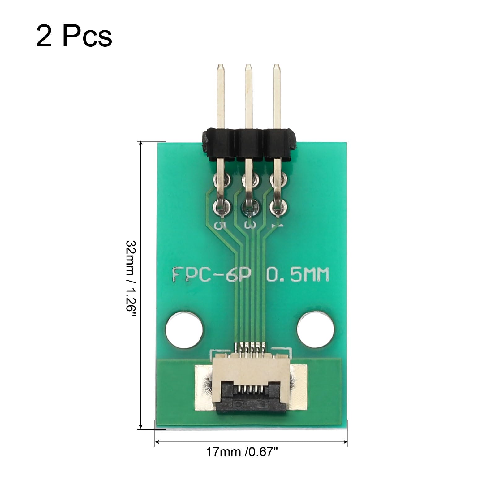 QUARKZMAN 2 szt. FFC FPC 5-pinowa płytka złącza 0,5 mm gniazdo 2,54 mm adapter do pasków kątowych z podwójną linią, płyta konwertera PCB do telewizorów DVD/aparatów cyfrowych