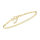 Pure Collection by Ross-Simons Italian 1&period;6mm 18kt Gold Vermeil Herringbone Bracelet