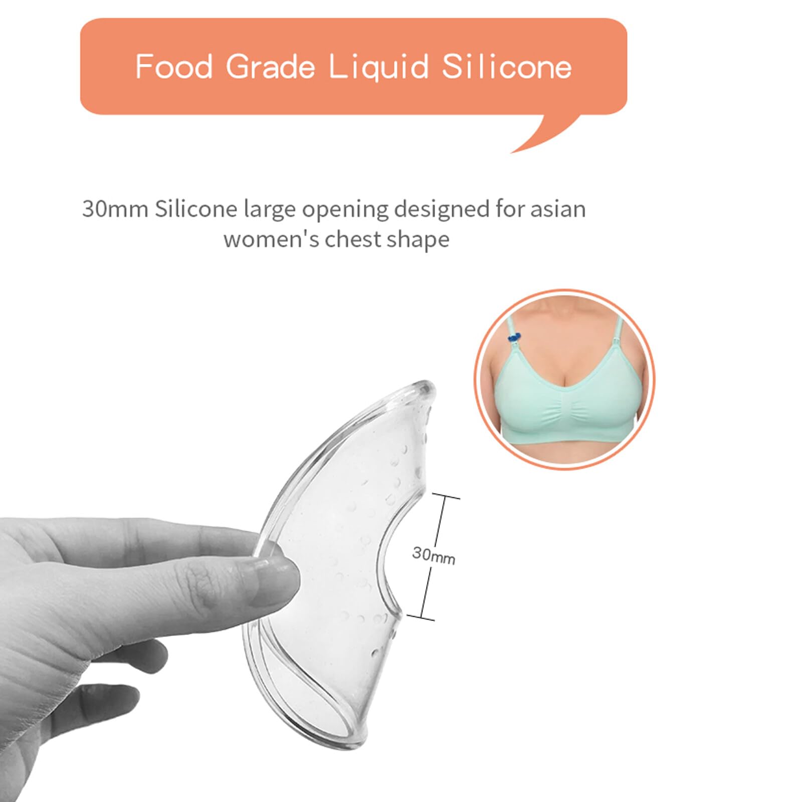 2 conchiglie anti-perdite per il latte materno, in silicone, per conservare il latte materno, con scatola