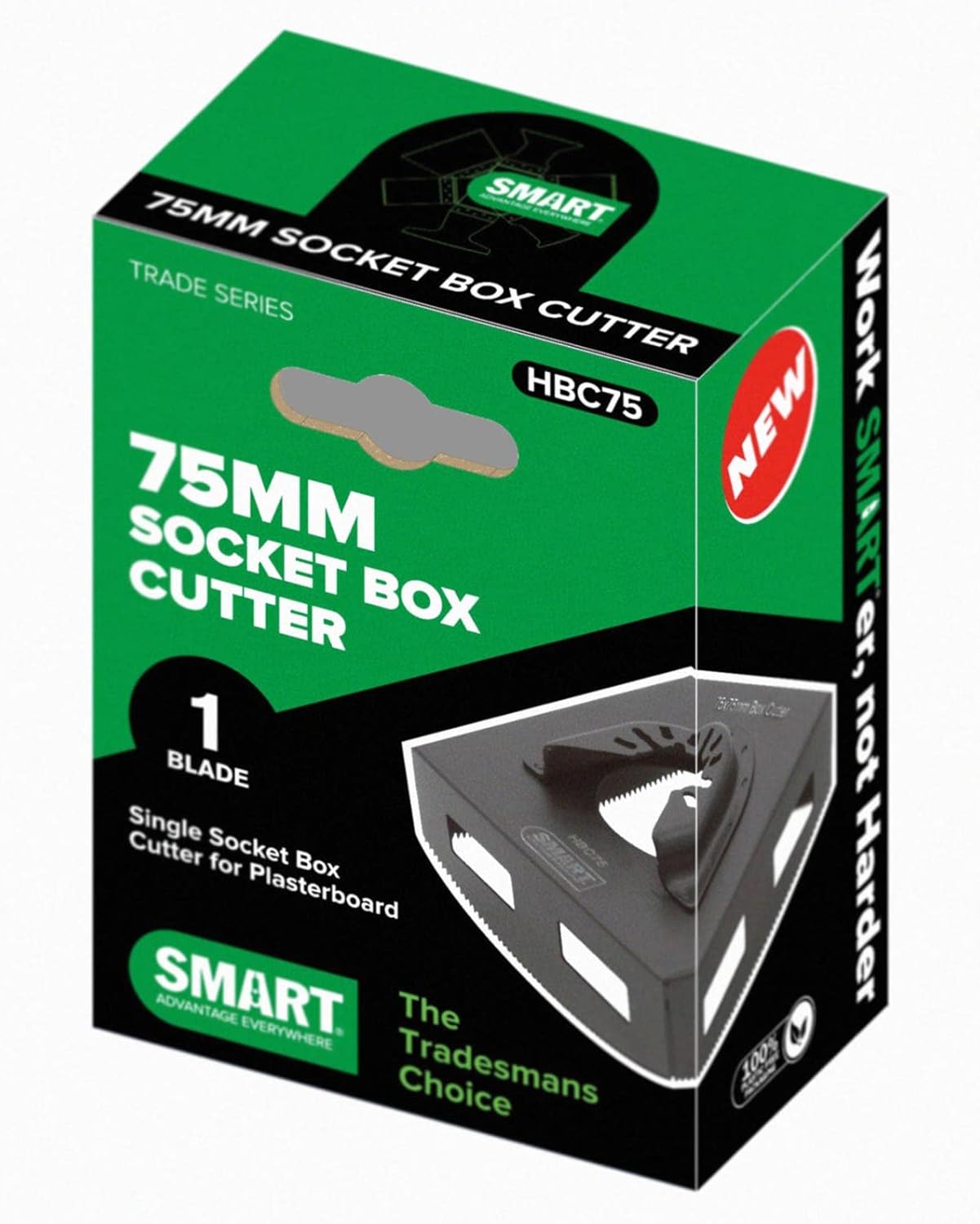 Smart HBC75 HBC7575 mm Single Electrical Box Cutter, Black BigaMart