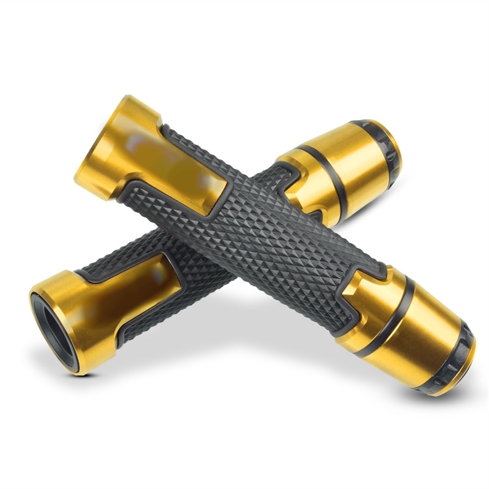 Puños de goma para moto Africa Twin XRV750 que reducen el deslizamiento con contrapesos CNC oro