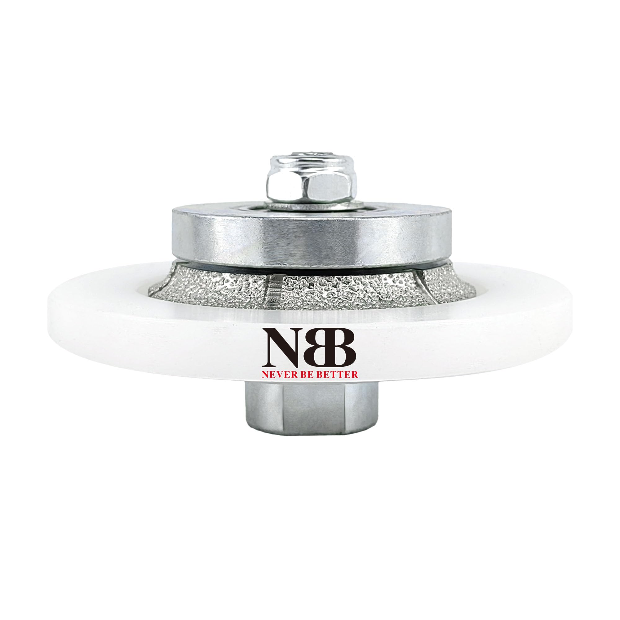 NBB Fresas para corte de chaflanes de diamante Rueda perfiladora diamante con guía cubierta más grande y M14 broca para perfilar porcelana baldosa cerámica granito mármol piedra (Half-Bullnose B5)
