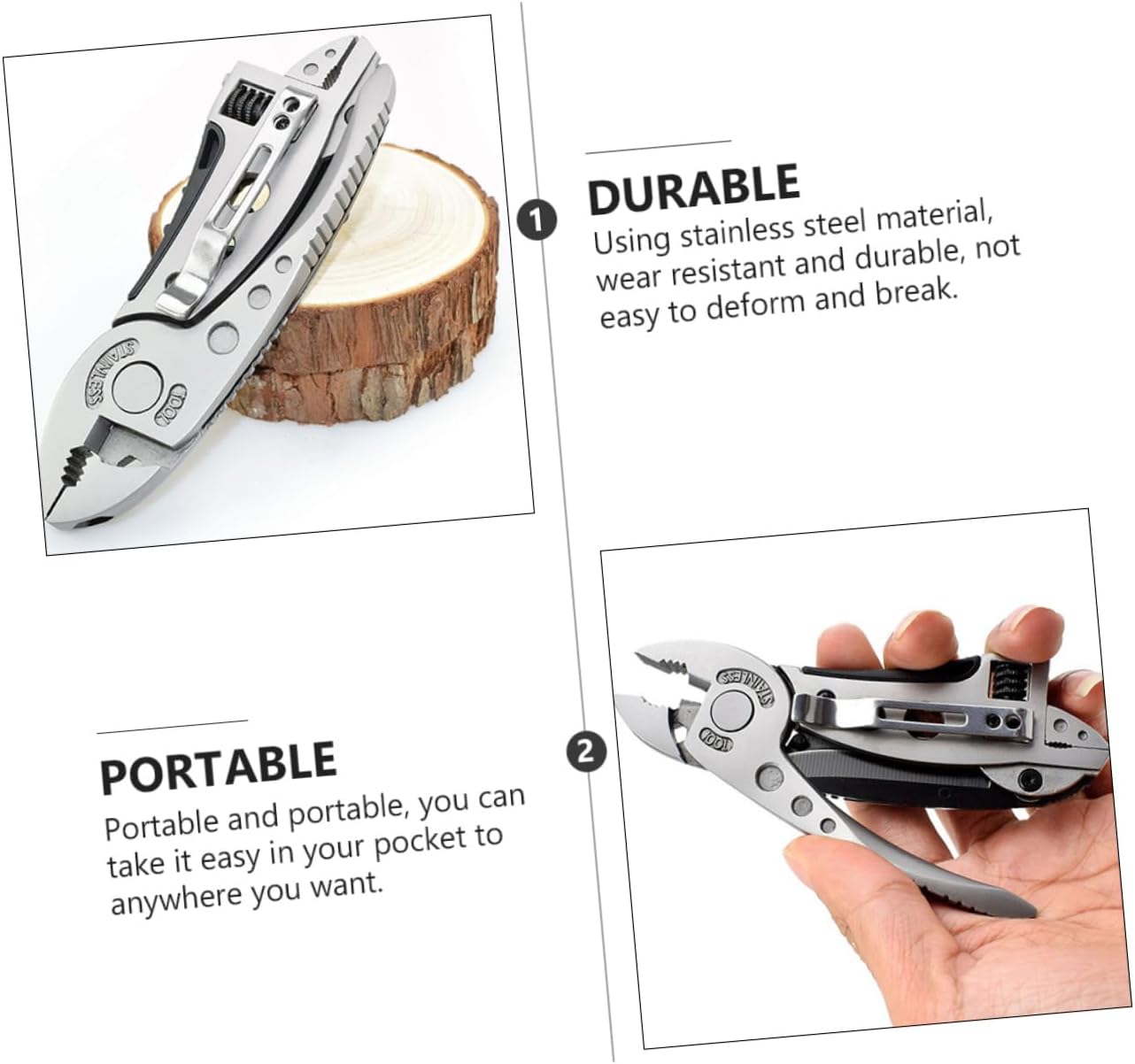 Multi-Tool Pliers Set Wire Cutters Survival Emergency Gear Portable Camping Wrench Tool for Outdoor Activities