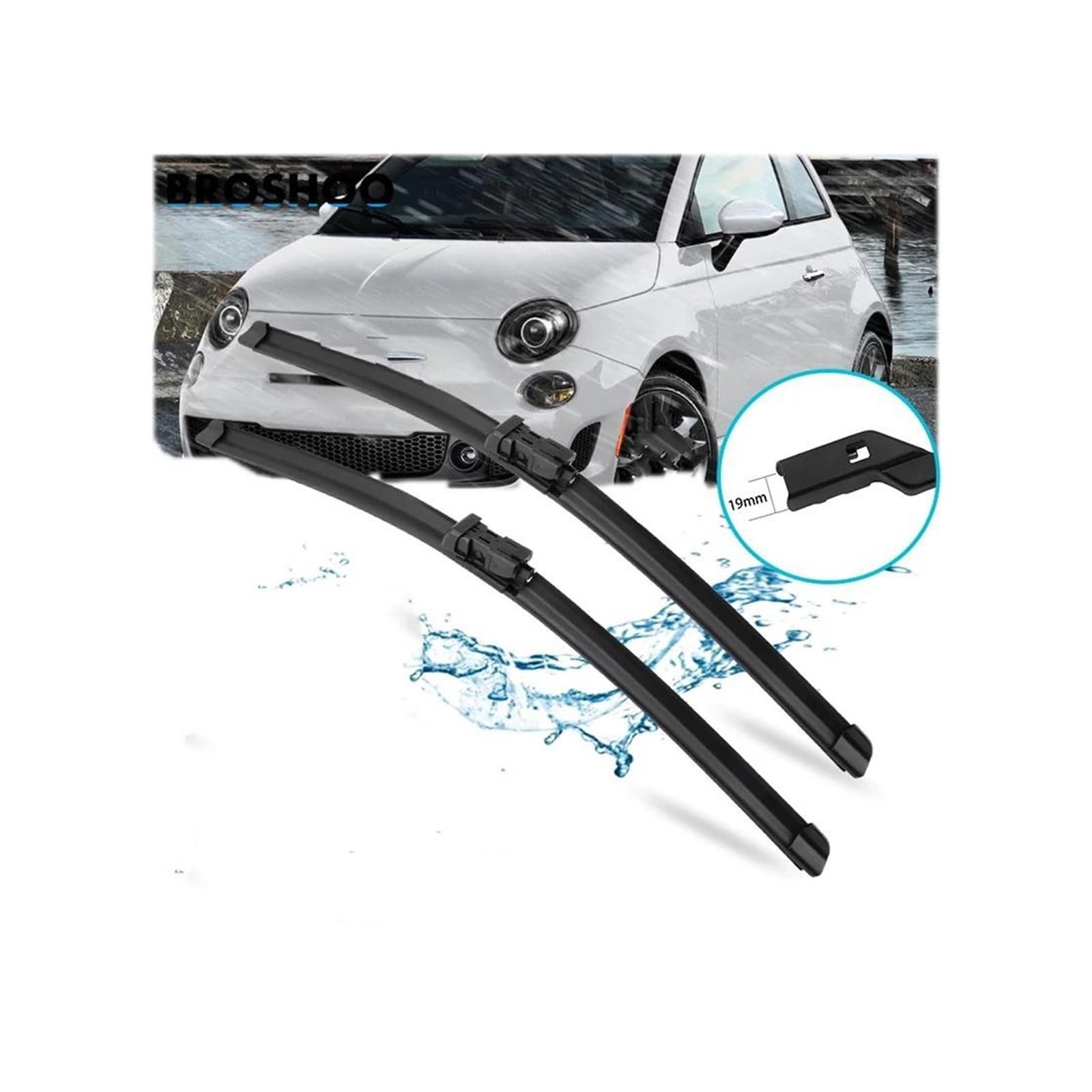 Escobillas Limpiaparabrisa Para Fiat 500C 2009-2016 Limpiaparabrisas Delantero Botón Pulsador Accesorios Para Escobillas Limpiaparabrisas