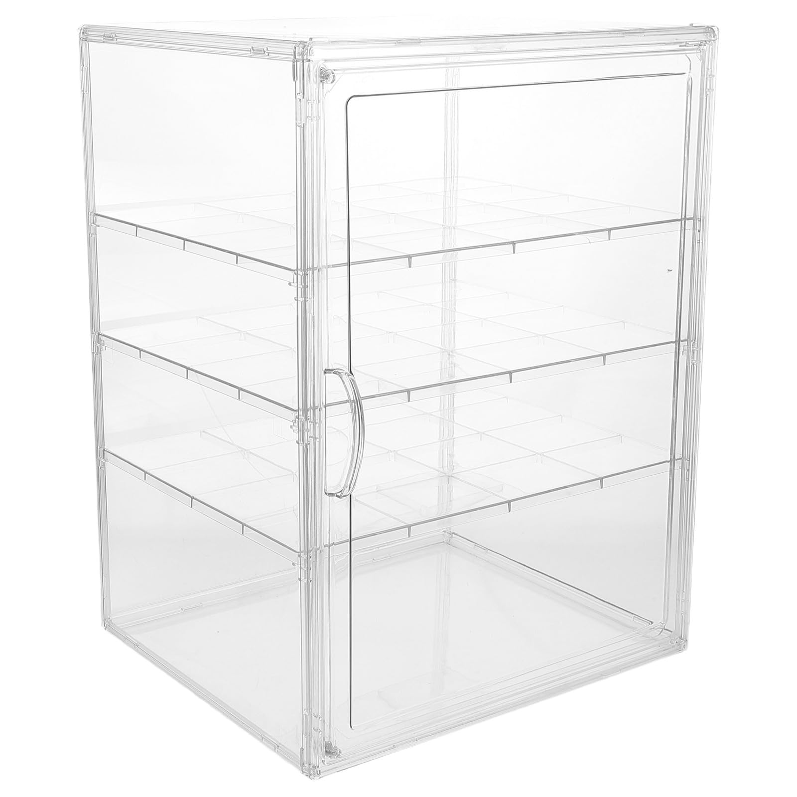 Vitrina Estantes Ajustables de 4 Niveles y Diseño Desmontable Transparente para Almacenaje de Pan y Repostería en Cocina o Panadería