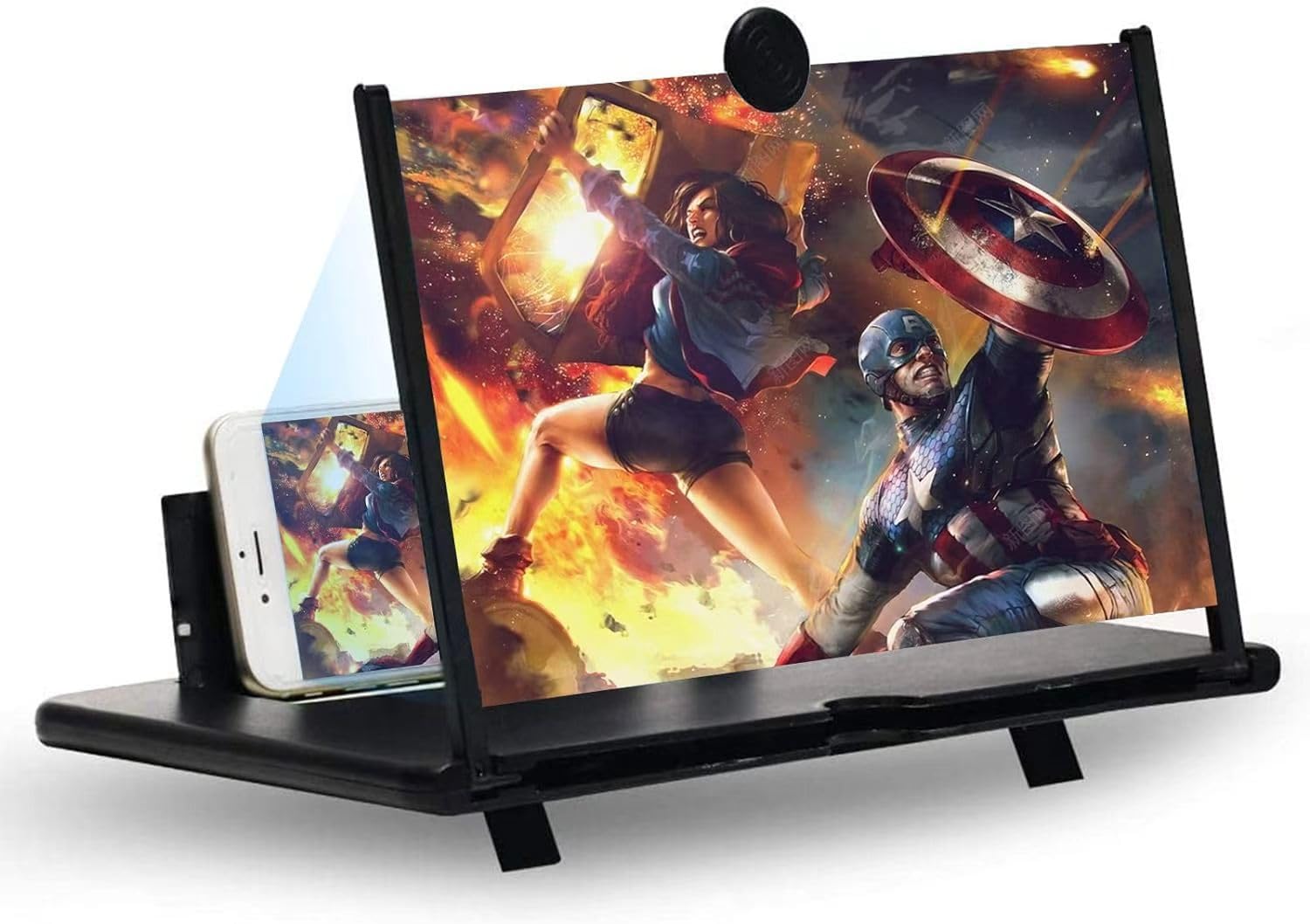 Iente ingrandimento smartphone, 3D HD Lente di ingrandimento, per la visione di video di film, pieghevole ingrandimento schermo per smartphone (18 Zoll)