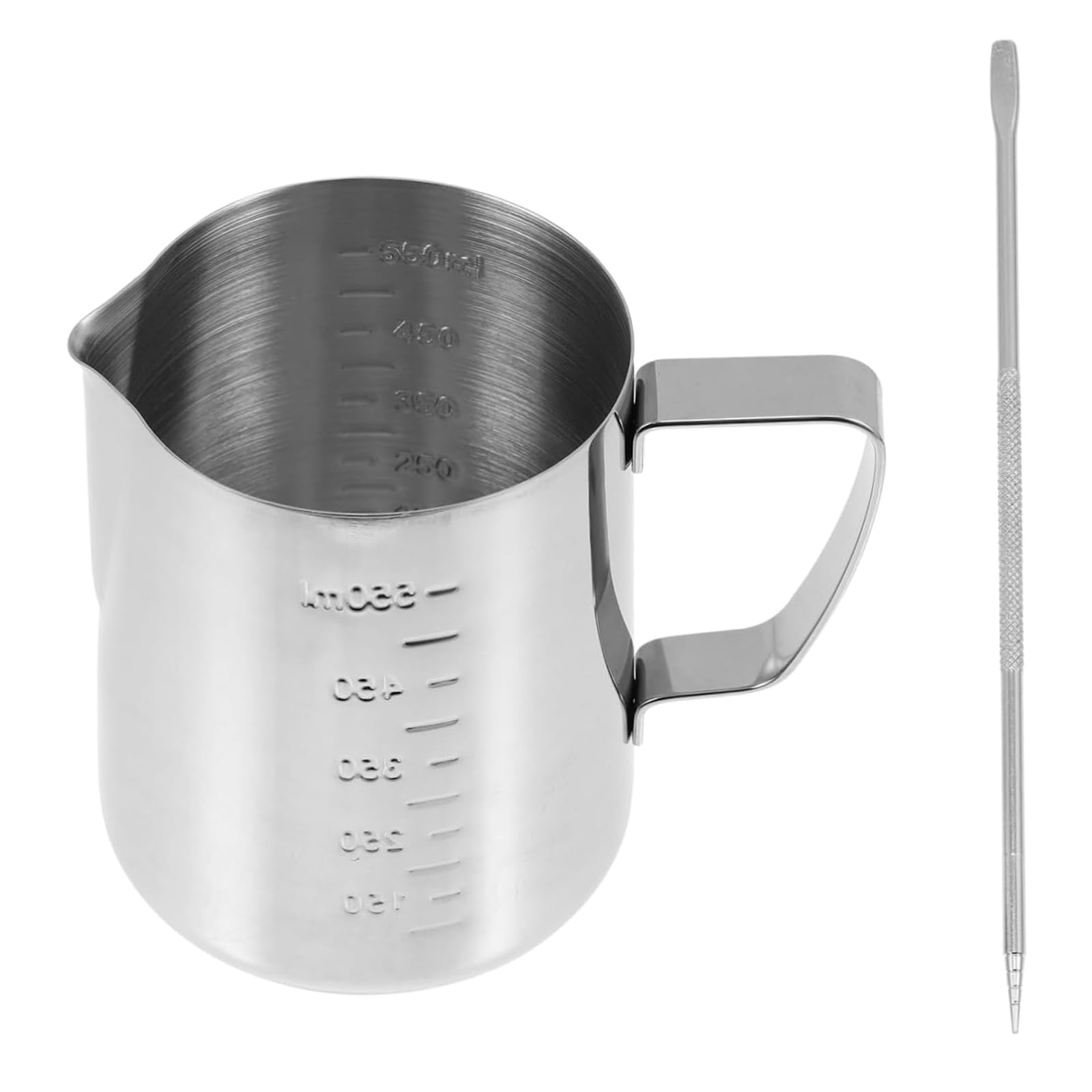 HSXMY Stainless Steel Milk Frothing Pitcher, Coffee Latte Art Jug Cup with Clear Scale,Milk Steaming Pitcher Espresso Coffee Latte Frother Cup Milk Jug