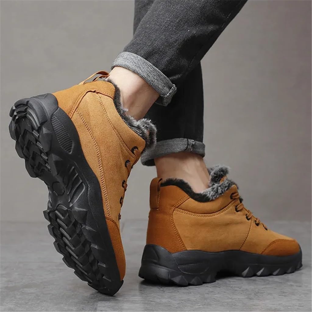 Men Snow Outdoor Shoes Thick Sole Sneakers for Men Winter Shoes Keep Warm Fluff Mens(40 Code)