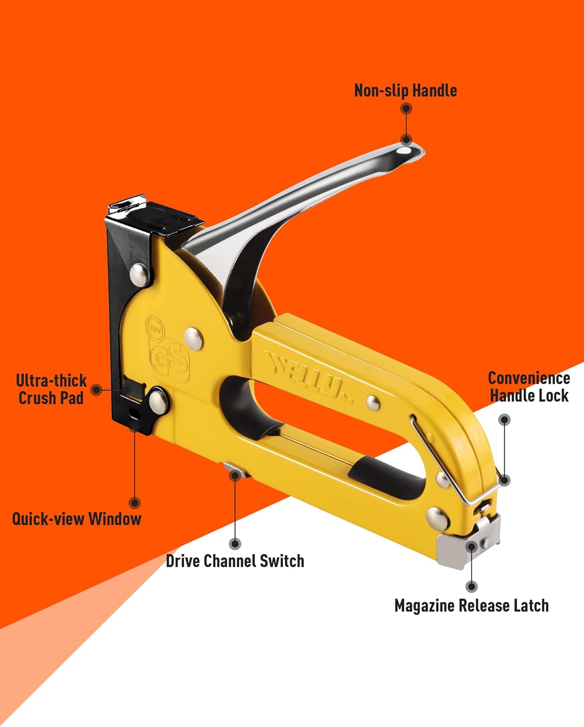 Upholstery Staple Gun Heavy Duty, WELLY Pro 3-in-1 Stapler Gun with 600 Staples, Manual Brad Nailer Power Adjustment Stapler Gun for Wood, Crafts, Carpentry, Decoration DIY (3 in1 Staple Gun) : Tools & Home Improvement