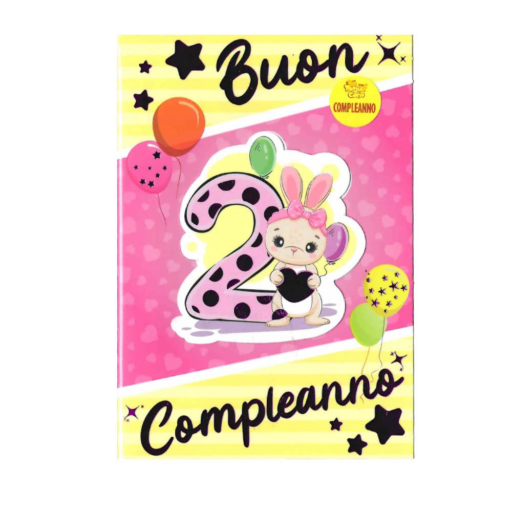 Biglietto Di Benvenuto Per Bambina 2025 Con Coniglietto Rosa, Interno Bianco Per Messaggi, 350 G/m², Con Busta Abbinata