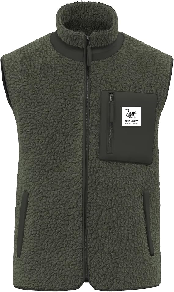 Gilet in pile da escursionismo uomo/donna, sherpa, tasca sul petto