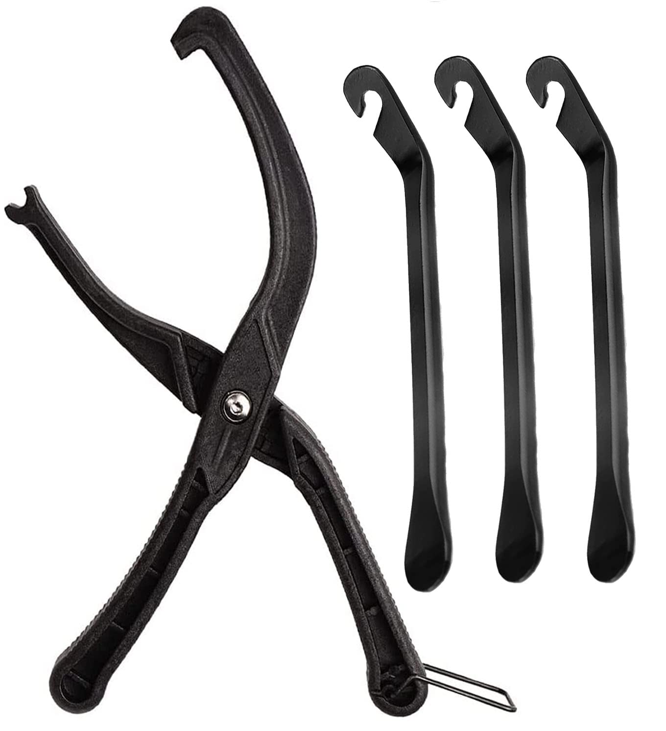 4 Leve Per Pneumatici Bicicletta In Nylon E Fibra – Kit Antiscivolo Per Rimozione Copertoni – MTB, Strada, Universale (Rosso) - 4