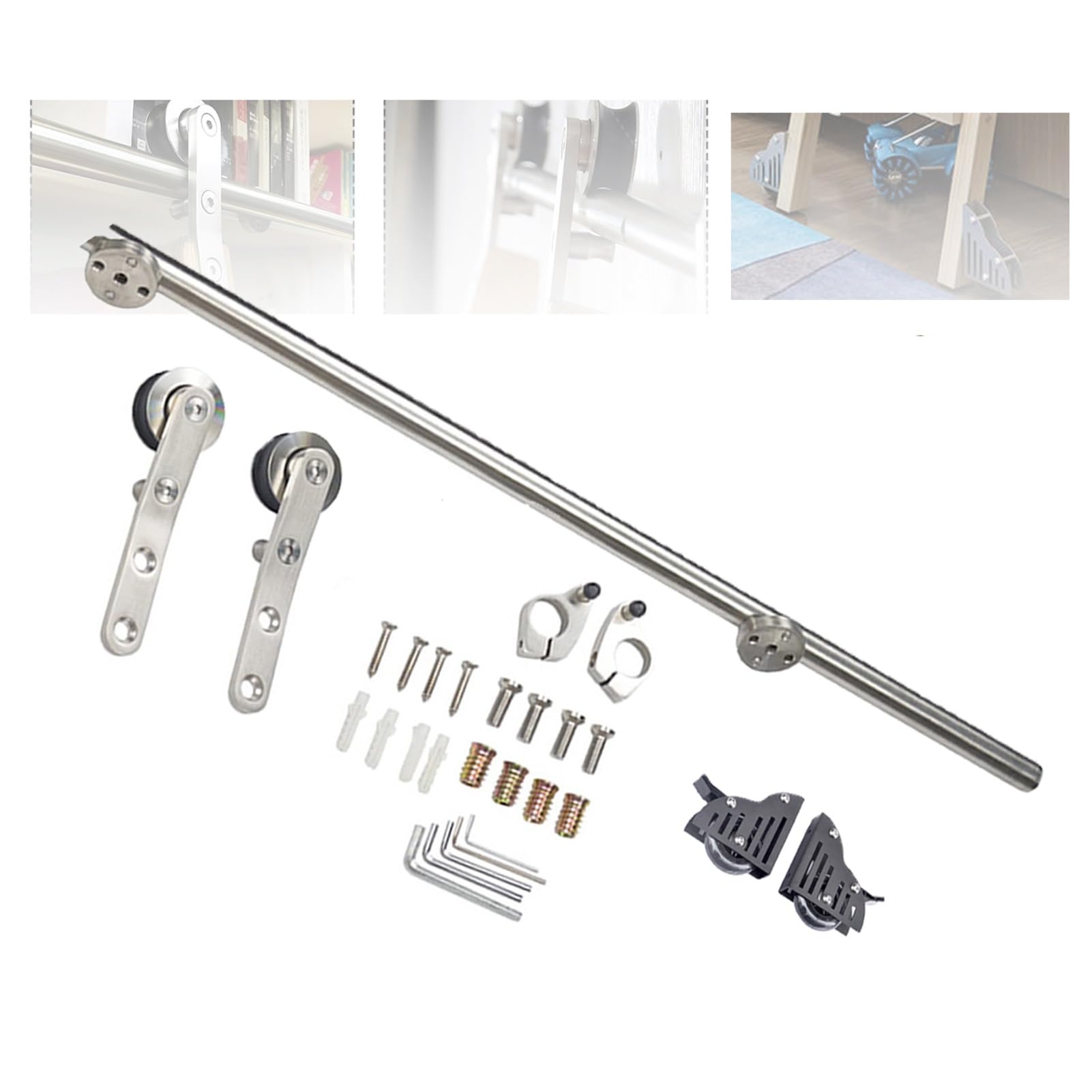 Kit quincaillerie échelle avec rail réglable fluide pour atelier
