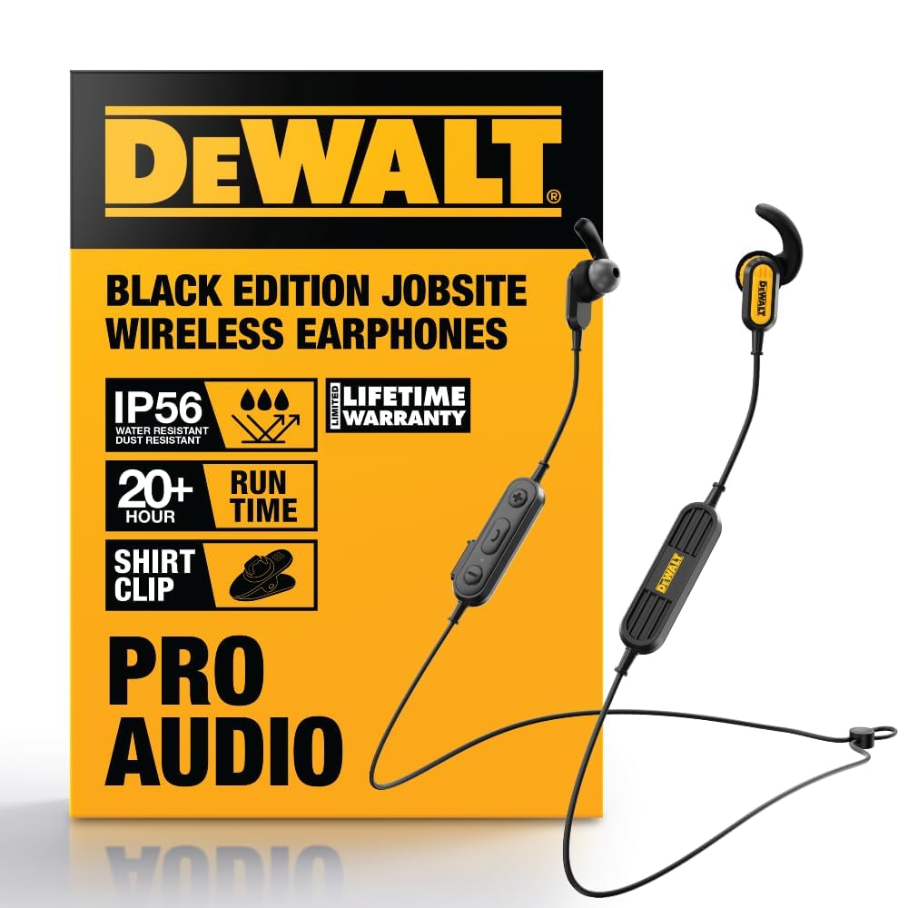 Amazon.com: DEWALT Heavy Duty Neckband Bluetooth Earbuds - Black