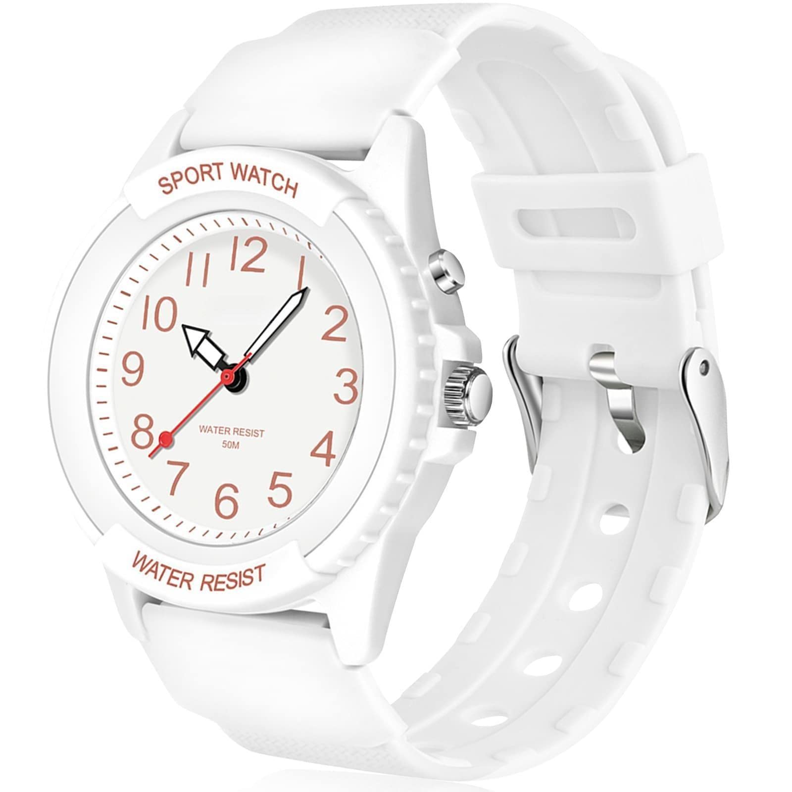 Kids Analog Watch for Boys Girls, Waterproof Time Teaching Watch with Night Light, Easy to Read and Learning Time for Children 6-18