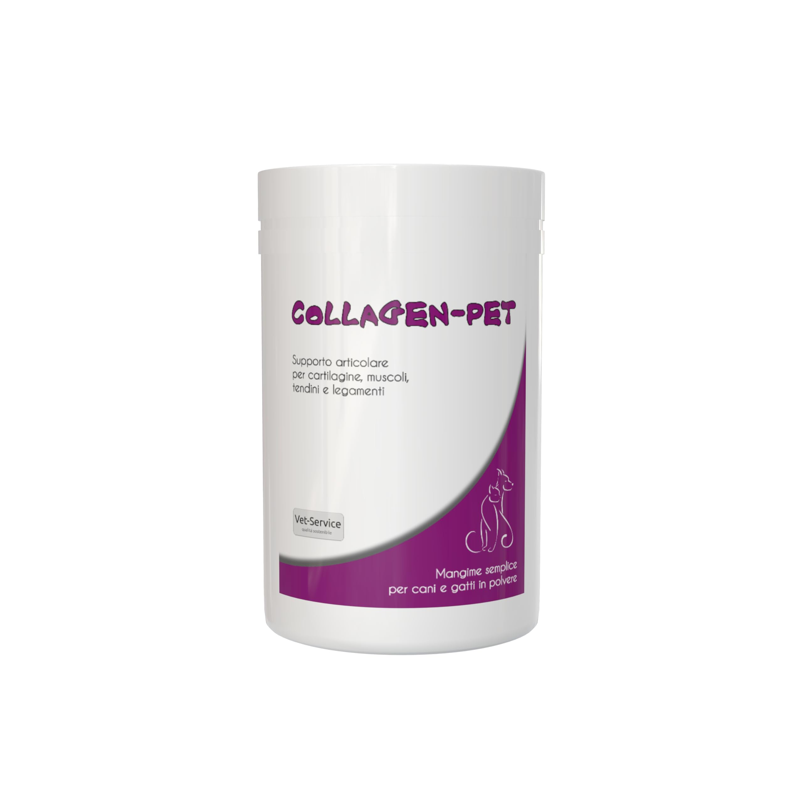 Collagen-Pet | 1 kg | Integratore per gatti in polvere | Collagene Idrolizzato per Aiutare per Cartilagini, Muscoli, Tendini e Legamenti