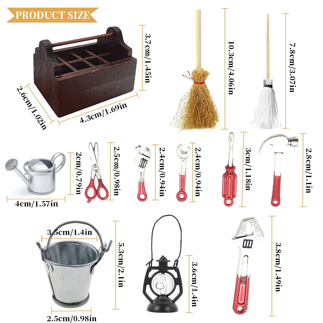 Set di Cassette Degli Attrezzi in Miniatura, 13 Pezzi Accessori Bambole per Gnomi di Natale, Accessori Casa Bambole per la Casa Delle Bambole Decorazione del Giardino in Miniatura