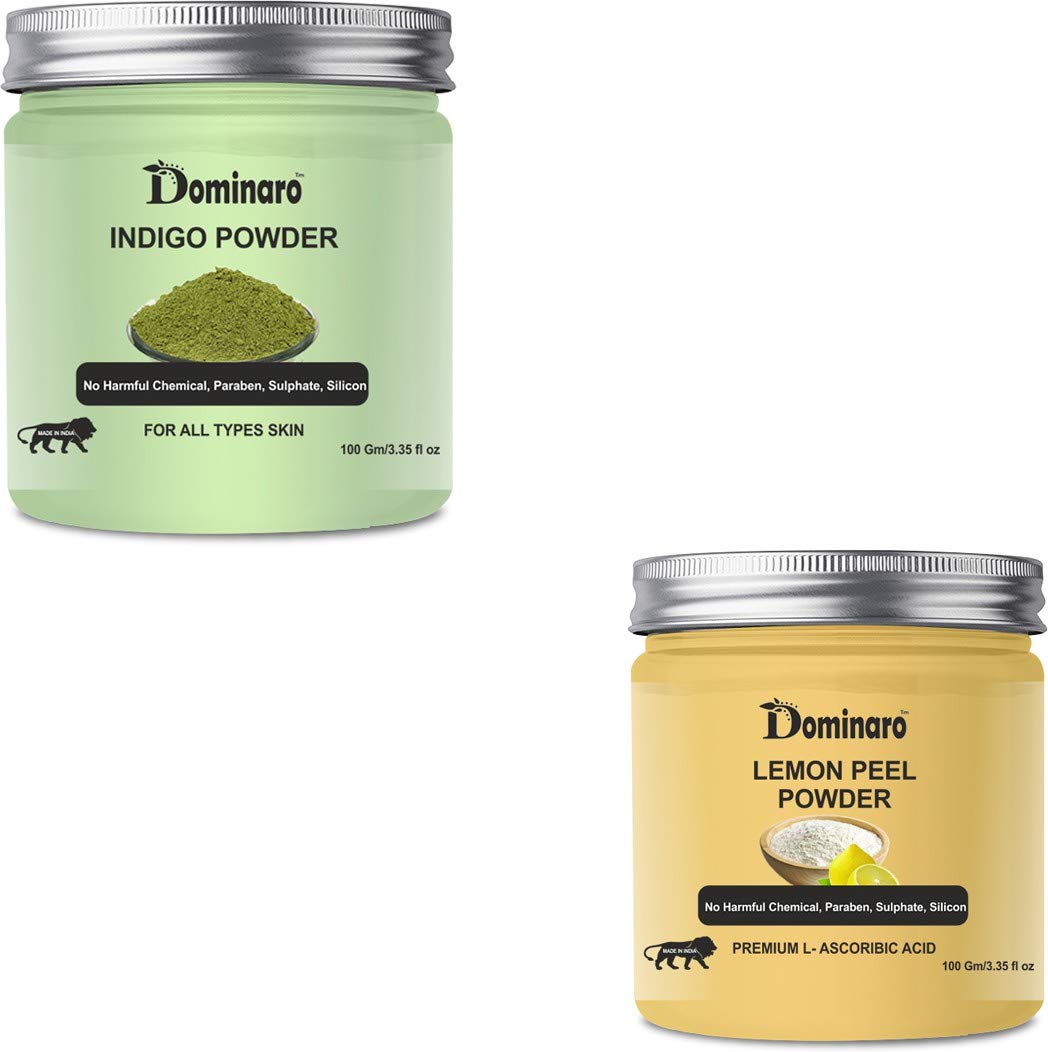 Dominaro 100 Organic Indigo & Lemon Peel Powder For Skin Care & Hair