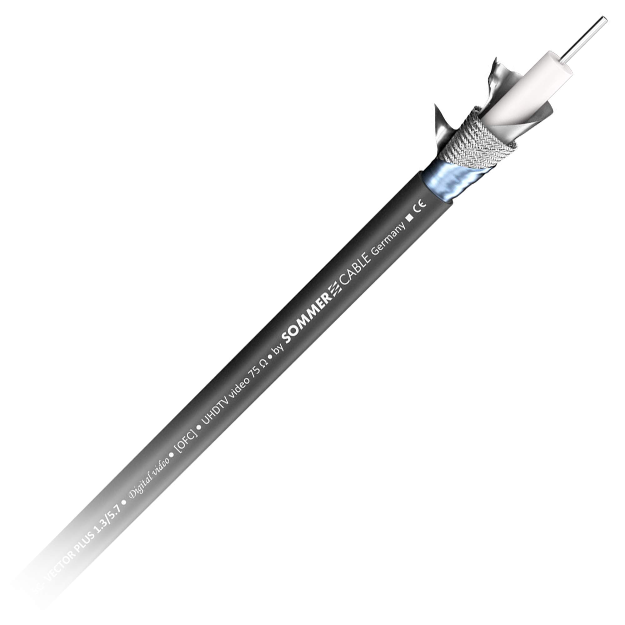 Sommer Cable Cable de conexión de vídeo HD-SDI SC-Vector PLUS 1.3/5.7 1 x 1,30 mm² BNC1.3/5.7-6G - VZ6G-2000-SW-SW 65.60ft