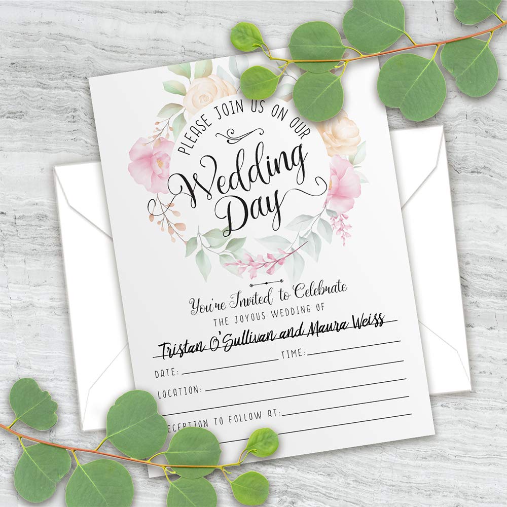 Buy Wedding Invitations & Blank Envelopes Set of 25 Blank Wedding