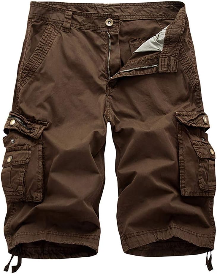 Men's Cargo Shorts Cotton Twill Multi Pockets Outdoor Wear
