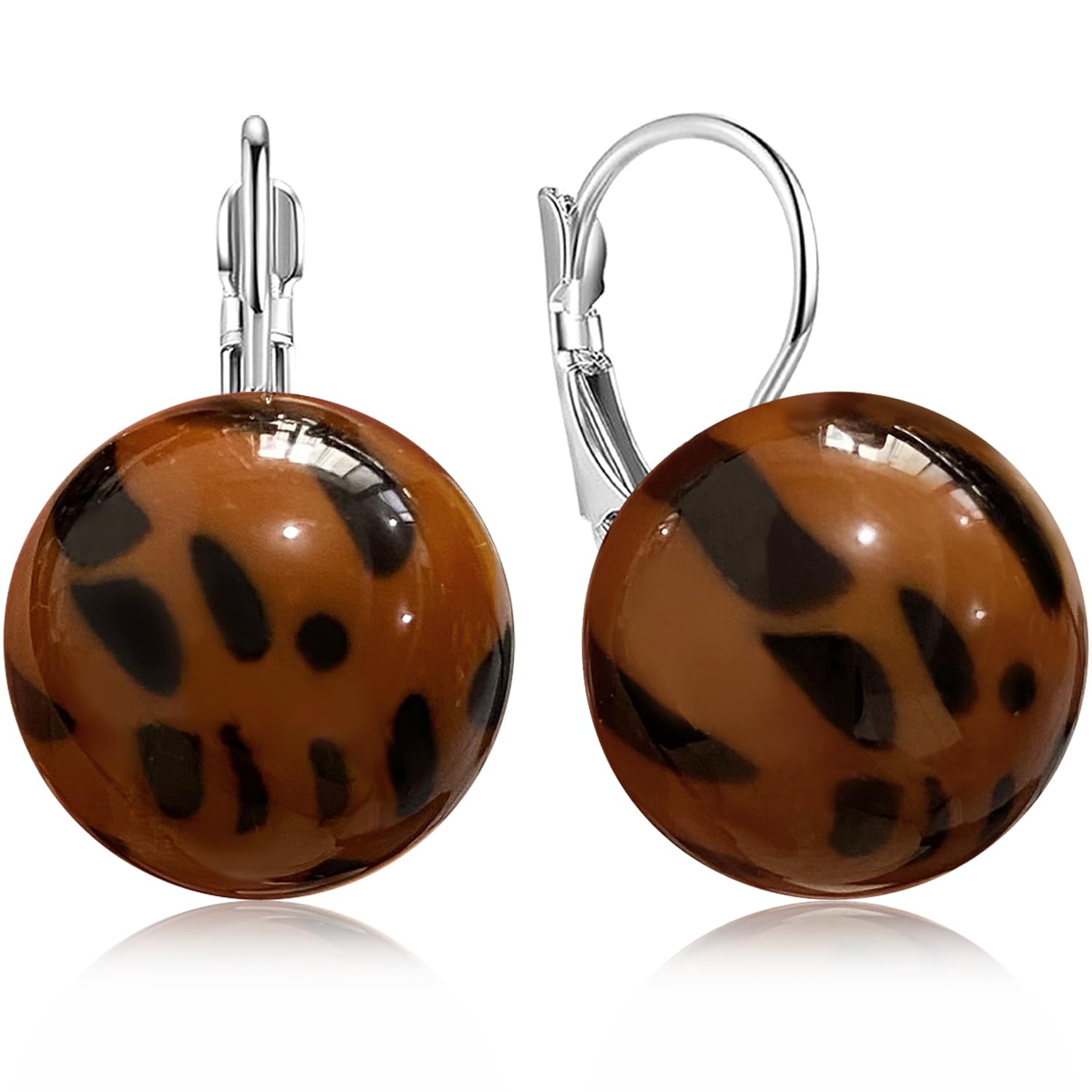 JIMARIN 70s 80s Vintage Cute Dainty Semicircle Wave Point Leverback Earrings Personalized Candy Round Ball Dangle Drop Earrings Gift For Women