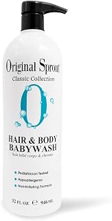 Original Sprout Baby Shampoo & Body Wash - Hypoallergenic with Organic Calendula & Rosemary, 32oz for Sensitive Skin & Hair