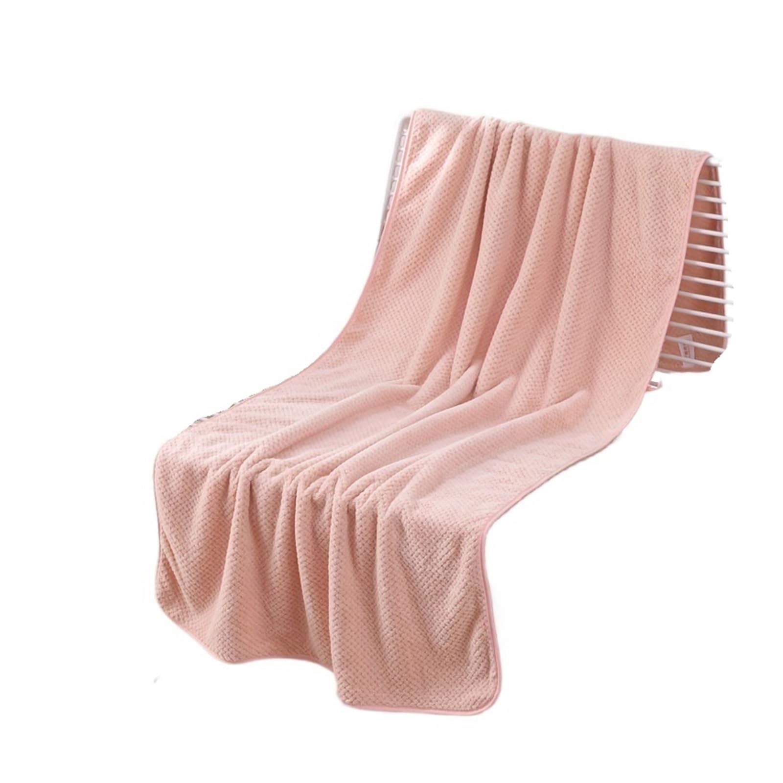 WSQHAO Lightweight Breathable Bath Towel Pineapple Lattice Soft And Comfortable Coral Fleece for Shower(Color1)