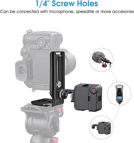 Miniatura 5 de Soporte en L para Cámara DSLR Cambio Vertical Horizontal Trípode Placa de Liberación Rápida Compatible con Canon Nikon Sony DJI Osmo Ronin Zhiyun