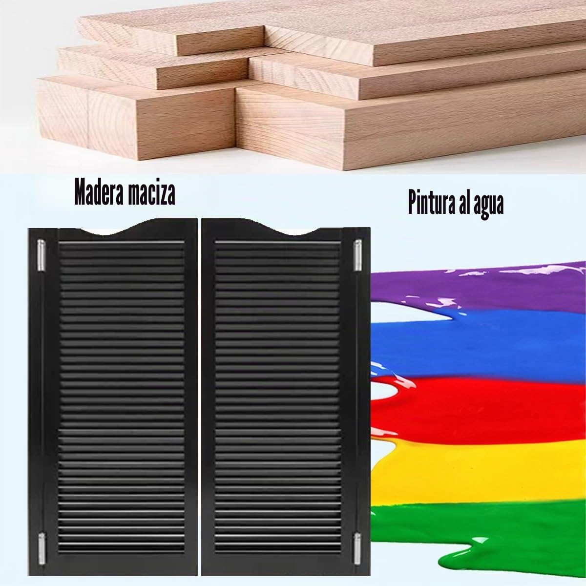 Puerta Vaiven Puertas Batientes para Cafetería, Puertas de Bar de Salón Occidental, Puerta de Media Cintura, Cierre Automático Abatible Bidireccional