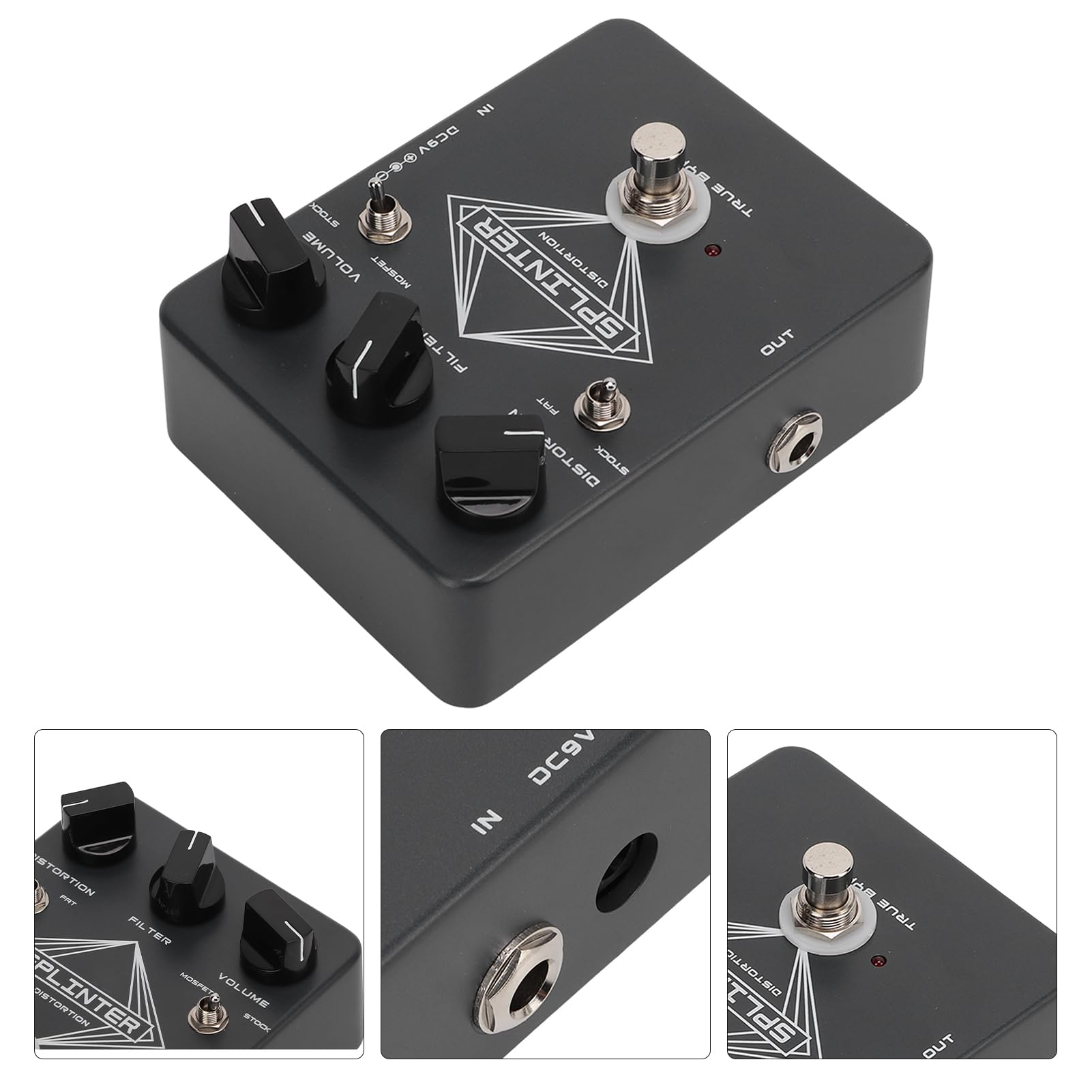 Pedal de Guitarra eléctrica con Efecto de distorsión, Filtro, Volumen 3, Ajuste, True Bypass, 20 mA, Metal