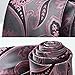 HISDERN Paisley Extra Long Tie for Men Classic Pink Ties and Pocket Square Formal Big and Tall Men Necktie with Handkerchief for Wedding Party