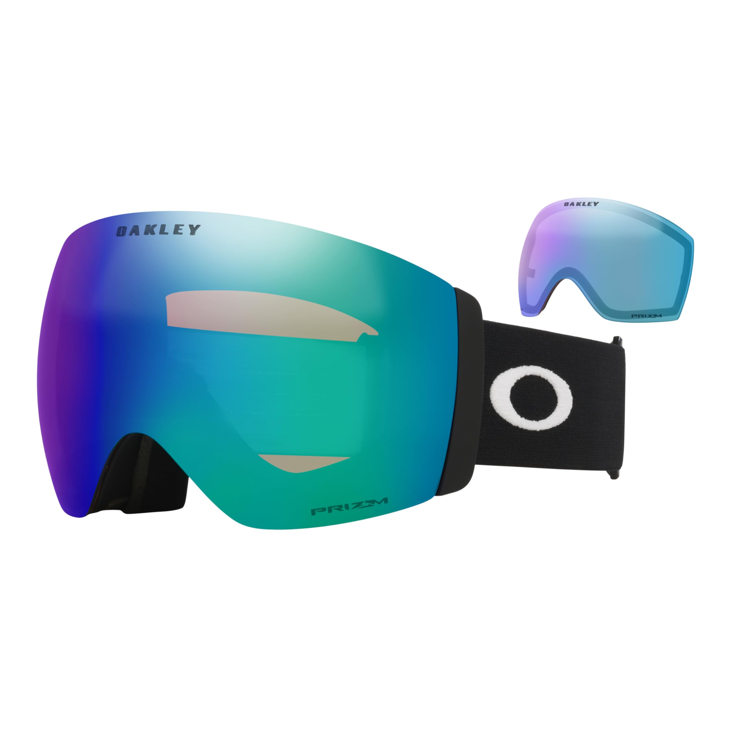 Oakley Flight Deck Pro M OO7139 Matte Black/Prizm Argon Ski Goggles for Men for Women + Spare Prizm Iced Lens Microfiber Cloth Bag + Bundle with Care Kit