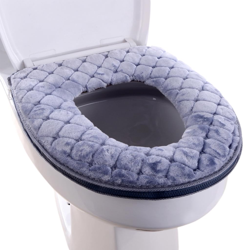 Lilinzhi Gy Thick Warm Toilet Seat Cushion Stretchable Washable Cloth Universal Toilet Seat Mat/Seat Cover Pad (Gy)