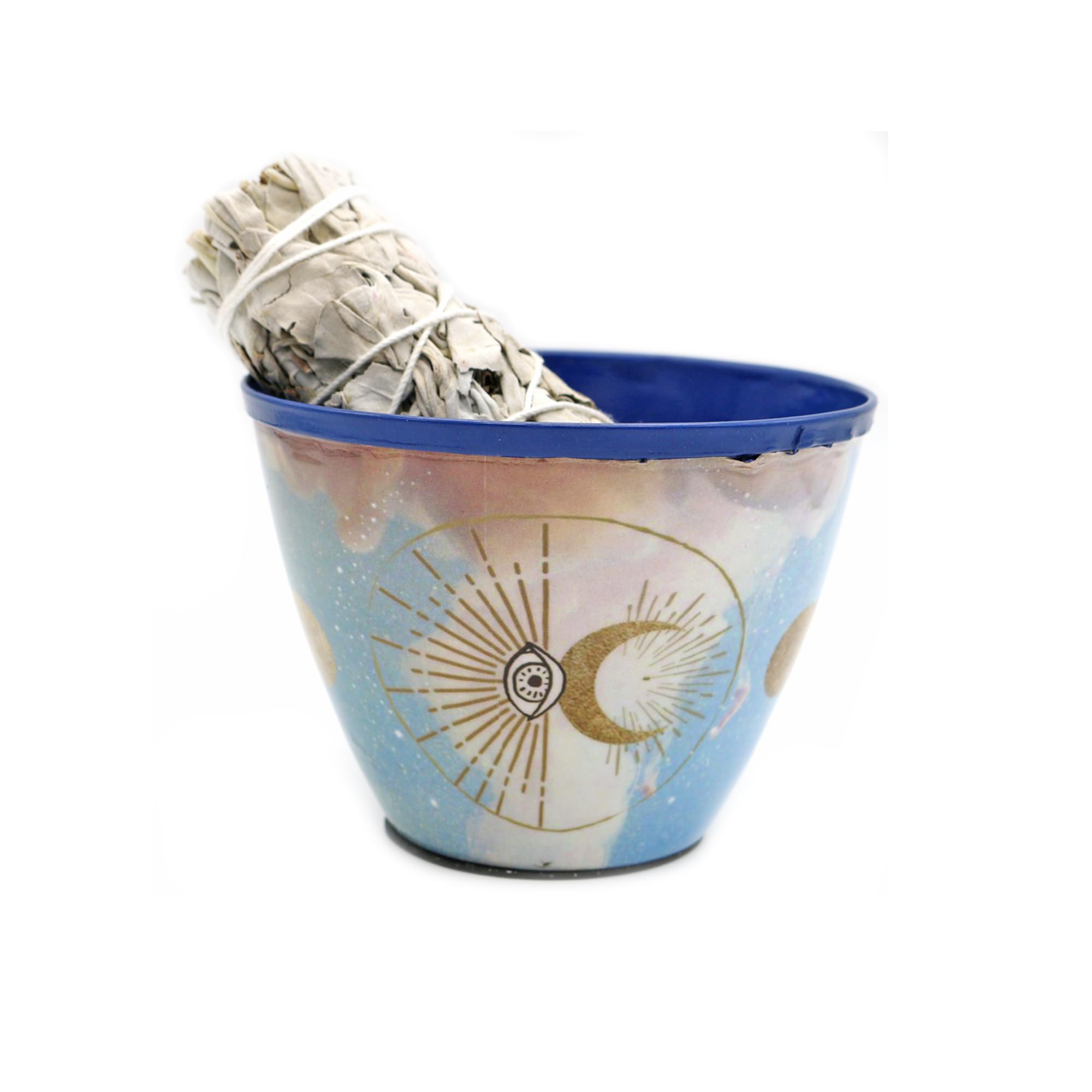 SOUL STICKS Metal 4 Smudge Bowl for Palo Santo and Smudge Sticks (Celestial Eye)