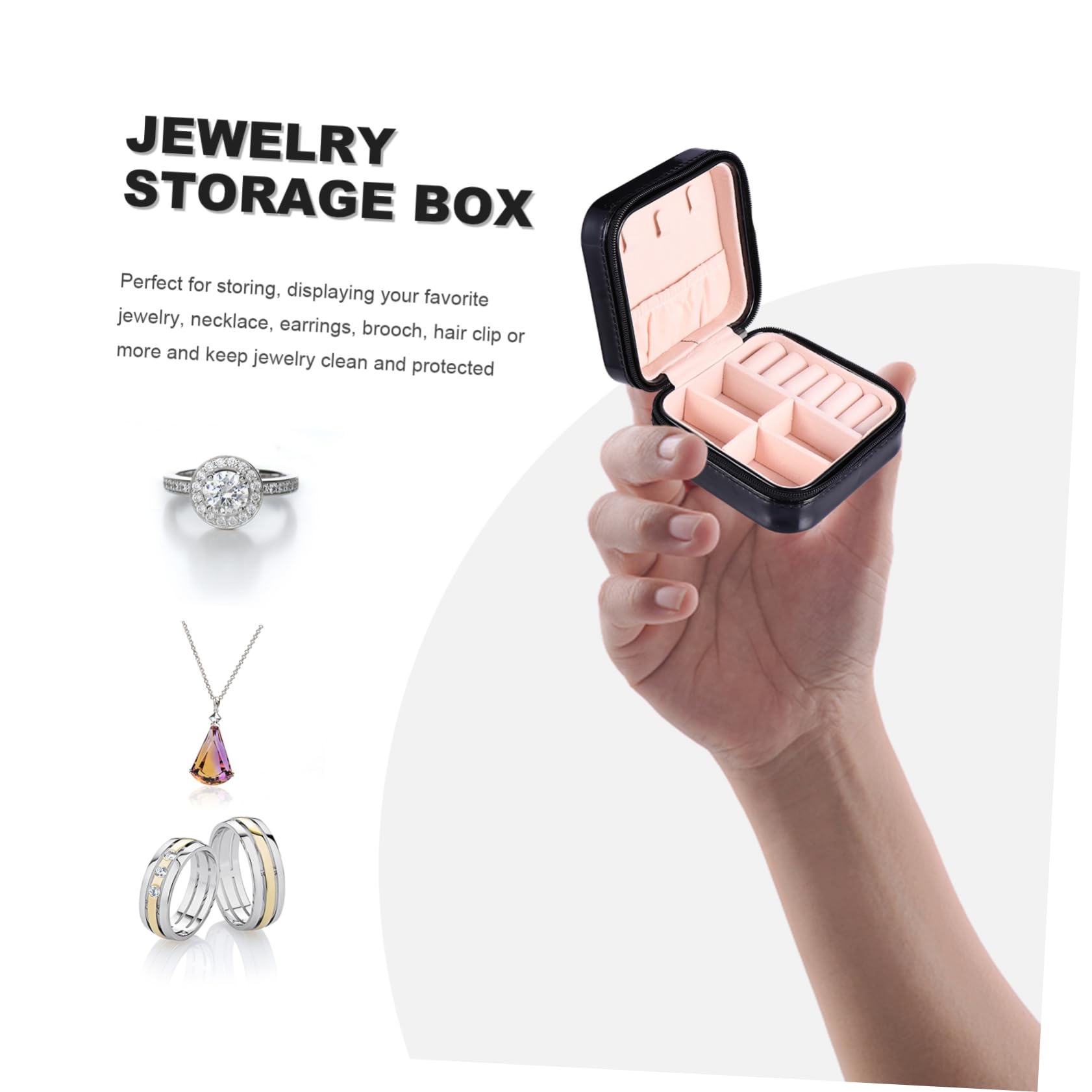 PACKOVE 3piezas Organizador De Joyería Pu Diseño Elegante Caja De Almacenamiento Para Collares Anillos y Pendientes Para Viajes y Cumpleaños y Días Especiales