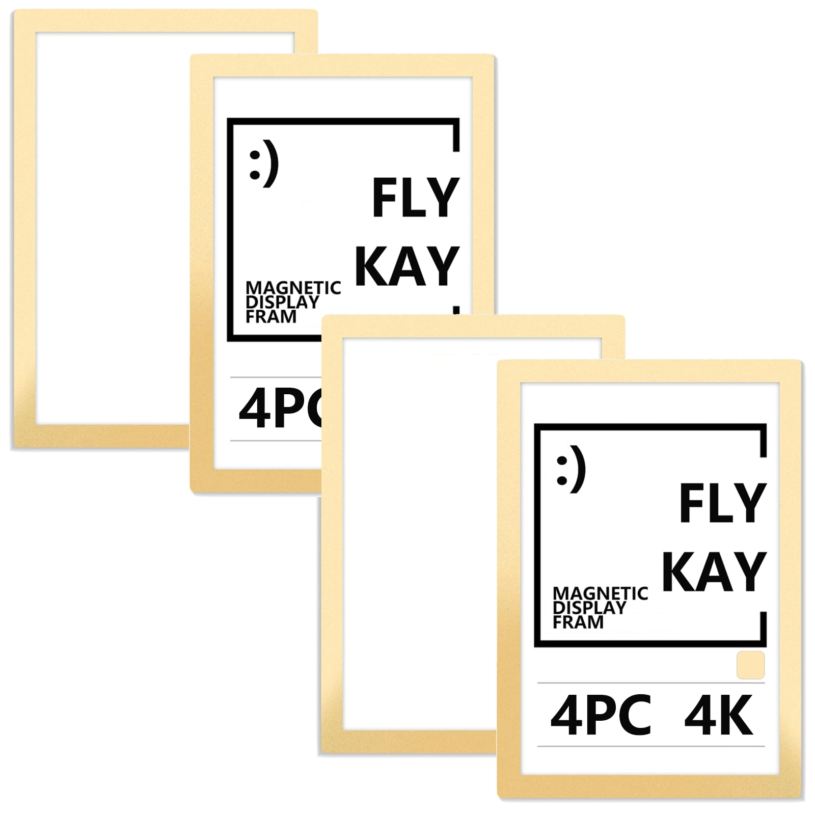 4PCS 4K Magnetic Photo Frames, Self Adhesive Magnetic Picture Diamond Painting Art Display Frame, Waterproof Clear Sign Holders for Notices, Certificate, Poster, Ads, Documents