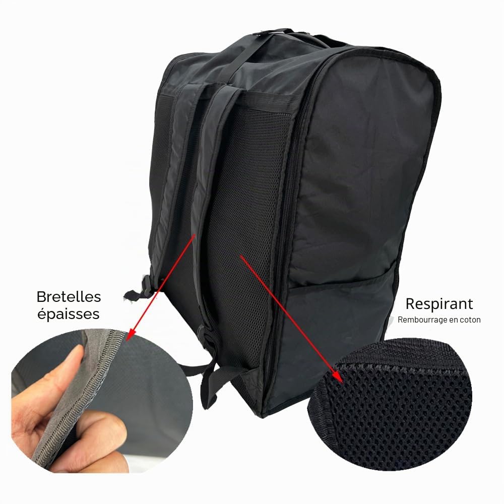 Sac de voyage pour poussette, sac à dos et rangement pour poussette compatible Cybex Coya, Beezy, Eezy Baby Carts, Noir