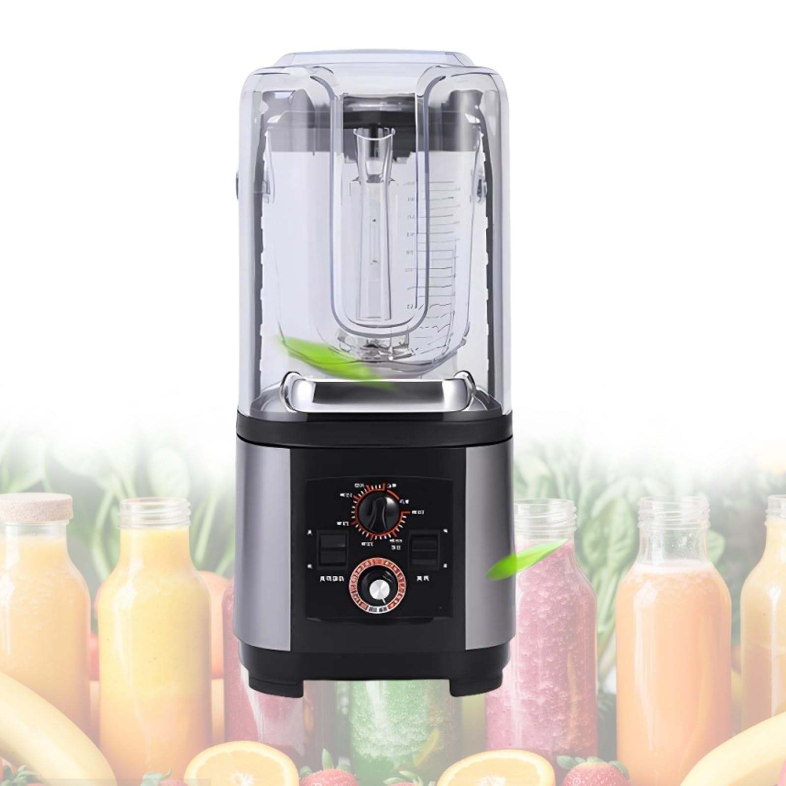 GYKOZY Soundproof Blender 2200W with Quiet Shield, 2L Capacity, Fast Ice Crusher, Self Cleaning, Multifunction Commercial Smoothie Maker