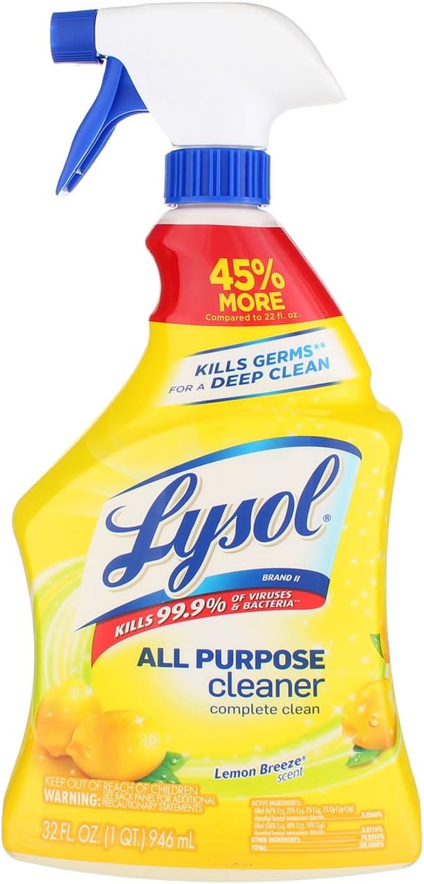 Lysol All Purpose Cleaner, Lemon Breeze, 32 oz (Pack of 4)