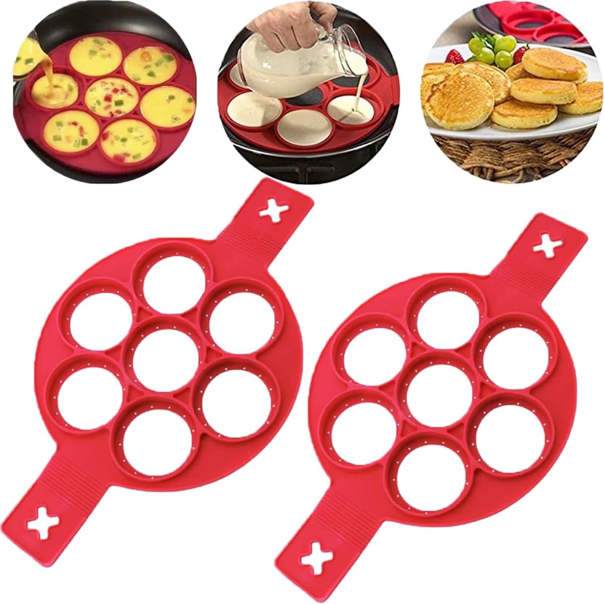 Amazon.co.jp: Flip n Cookシリコンパンケーキ型、Flip'N'Cookパン
