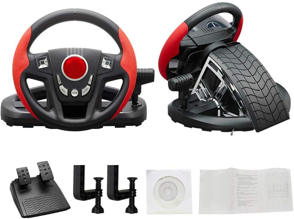 Racing Wheel – PC / PS3 Stand Set Steering Wheel Rotation 300° Metal Tyre Shape Large Leather Texture Coarse Metal Texture with Personal Texture in the Scene