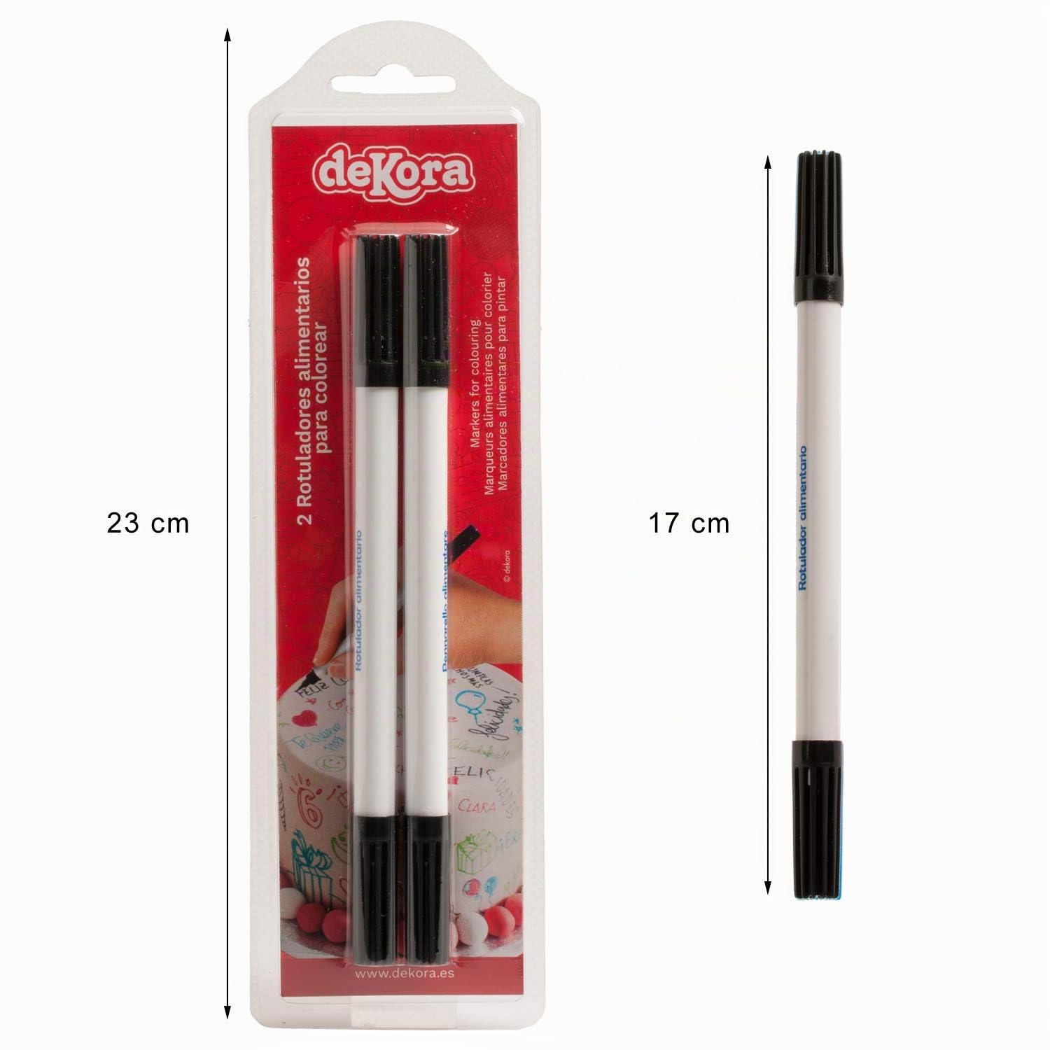 Rotuladores Doble Punta Tinta Comestible Negro para Decorar Cupcakes Fondant