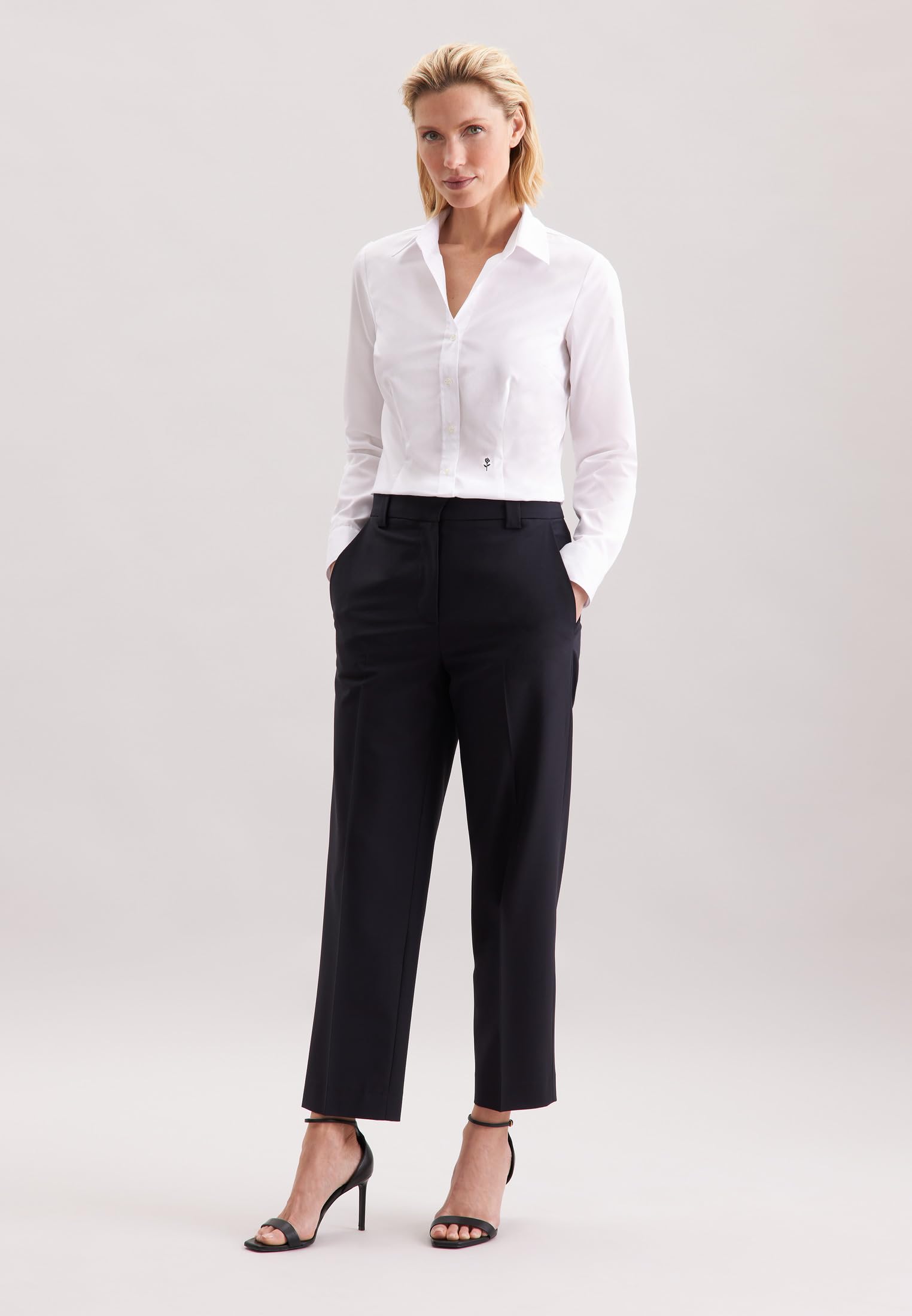 Seidensticker Damen Women Slim Longsleeve Cotton Bluse (1er Pack)