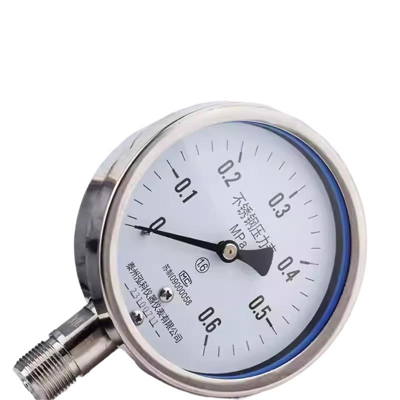 Vacío de vapor radial a prueba de vibraciones, puntero de tubo de alta presión, 0-60MPa(G1-2,0-40mpa)